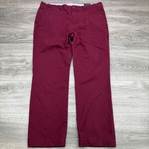Polo Ralph Lauren Pants Mens 35x29 Maroon Classic Cotton Twill Stretch Chinos